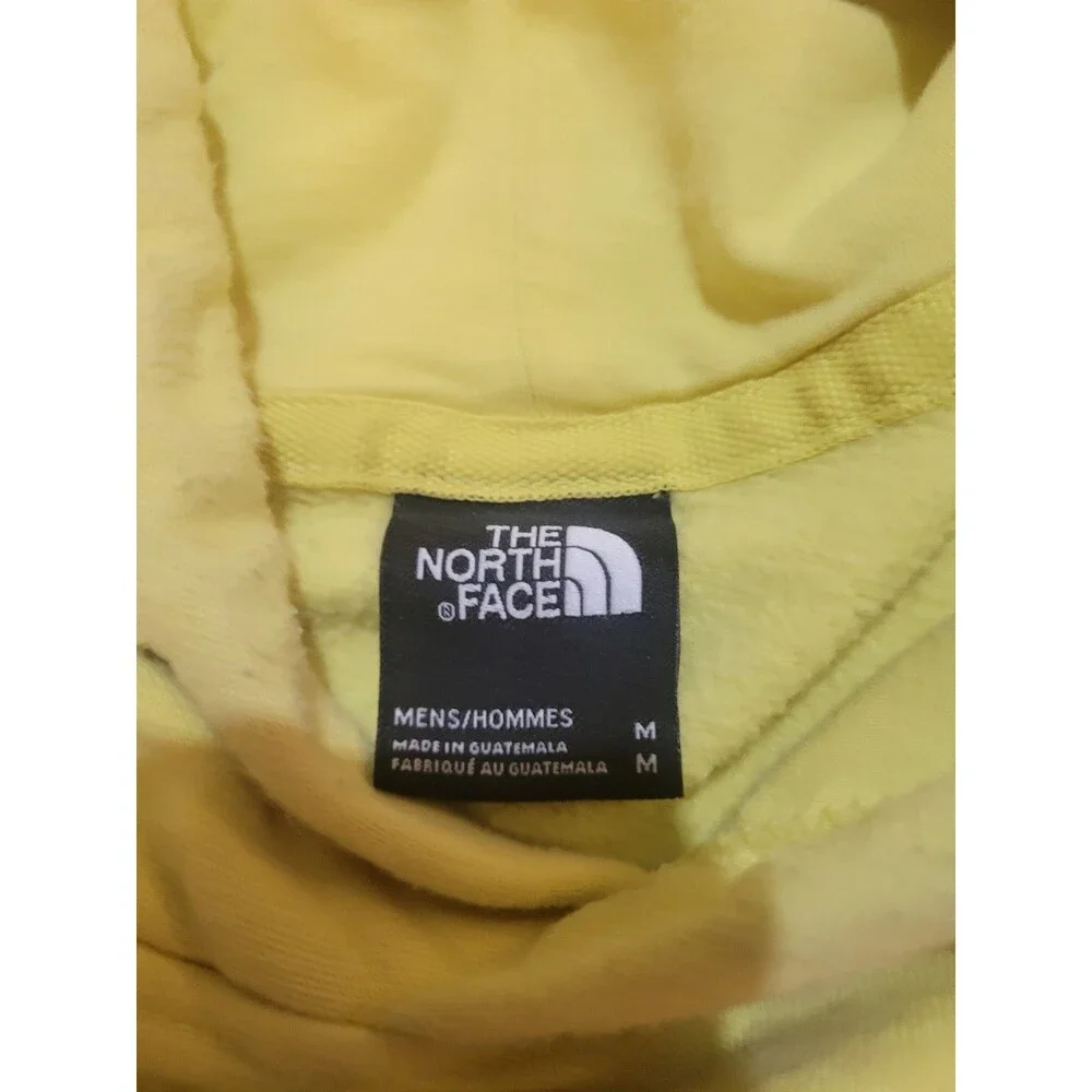 The North Face Hoodie Men's Size M Yellow Logo L/S Outdoors Hiking Sweatshirt